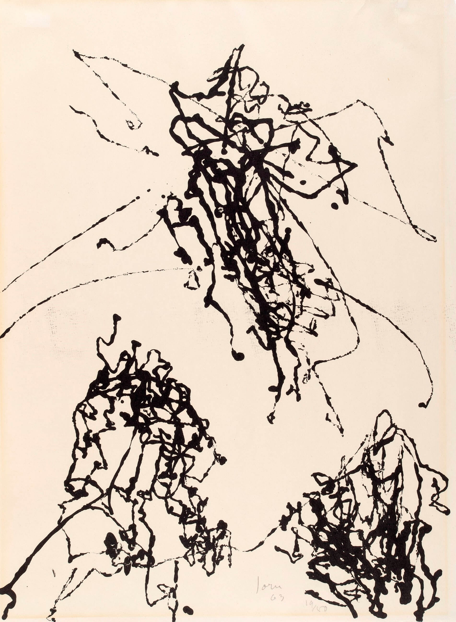 Asger Jorn:  UDEN TITEL, 1963 Litografi 617 x 460 mm