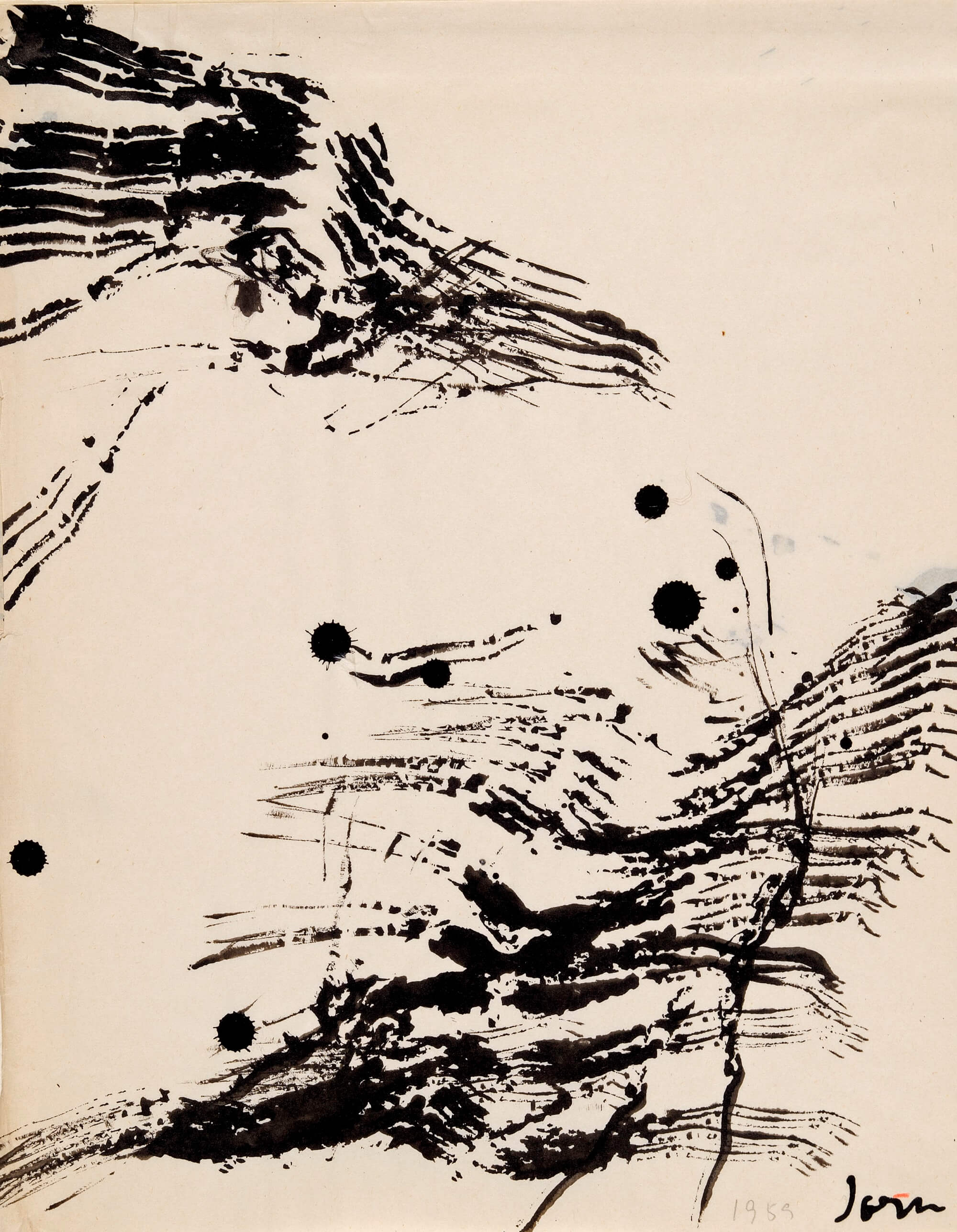 Asger Jorn: UDEN TITEL, 1959 Tusch på papir 27,1 x 21,1 cm